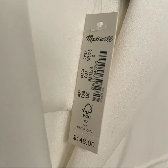 NWT! Madewell Silk Drapey Patch-Pocket Sleeveless Shirt | Lighthouse | Small - Picture 10 of 13